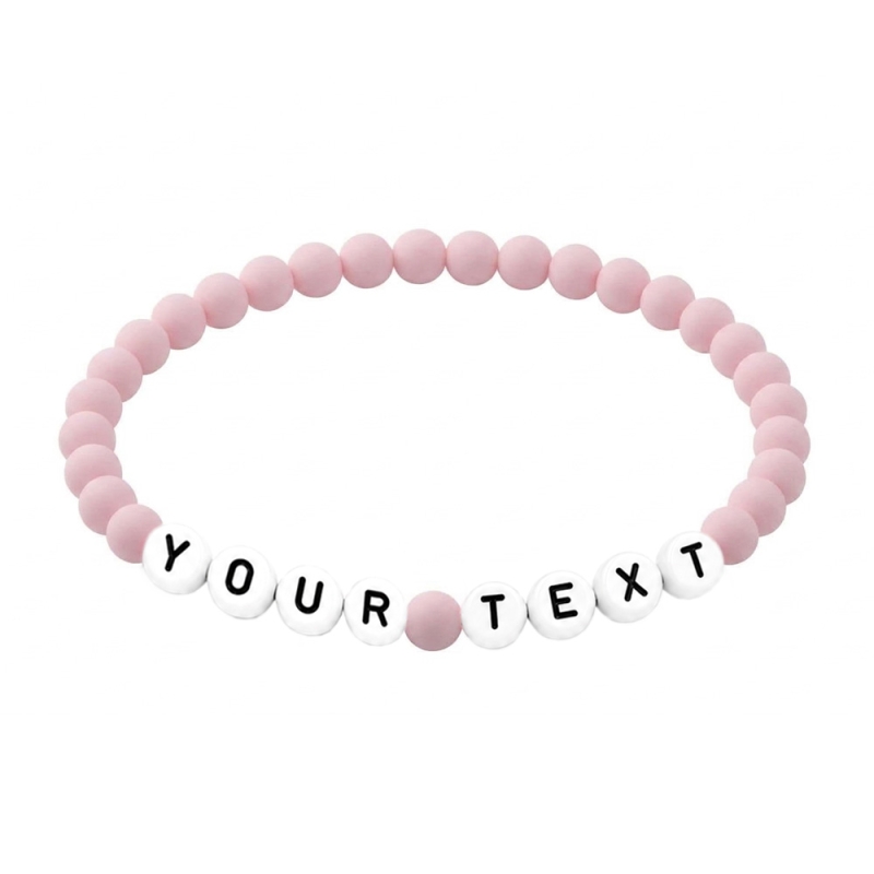 Powder Pink Matte 6mm Personalised Bracelet 602