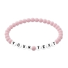 Powder Pink Matte 6mm Personalised Bracelet 602
