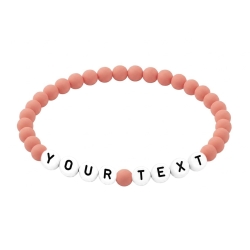 Muted Salmon Matte 6mm Personalised Bracelet 604