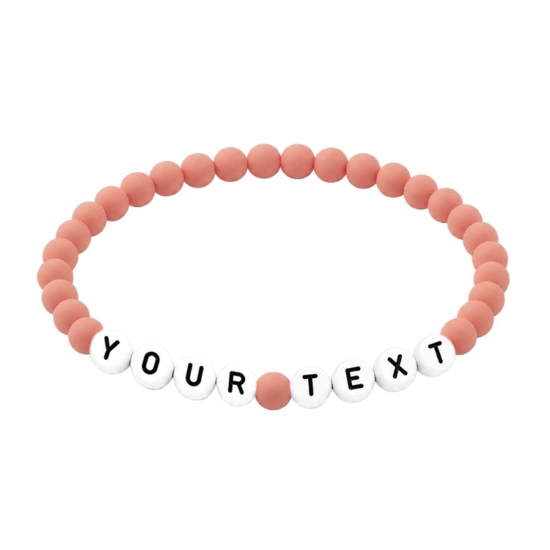 Muted Salmon Matte 6mm Personalised Bracelet 604