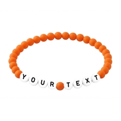 Tangerine Matte 6mm Personalised Bracelet 605