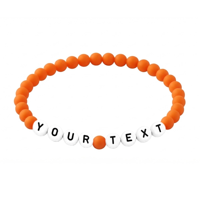 Tangerine Matte 6mm Personalised Bracelet 605