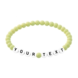 Pastel Primrose Matte personalised 6mm acrylic bead bracelet with custom lettering and soft pastel yellow matte beads