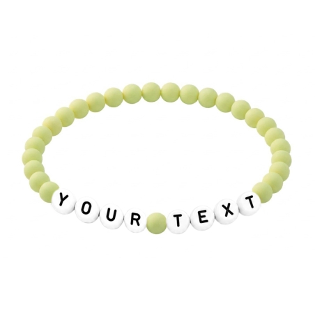 Pastel Primrose Matte personalised 6mm acrylic bead bracelet with custom lettering and soft pastel yellow matte beads