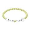 Pastel Primrose Matte personalised 6mm acrylic bead bracelet with custom lettering and soft pastel yellow matte beads
