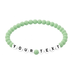 Pastel Green Matte 6mm Personalised Bracelet 608