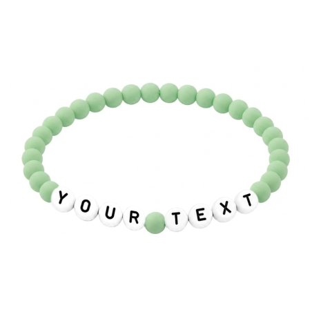 Pastel Green Matte 6mm Personalised Bracelet 608