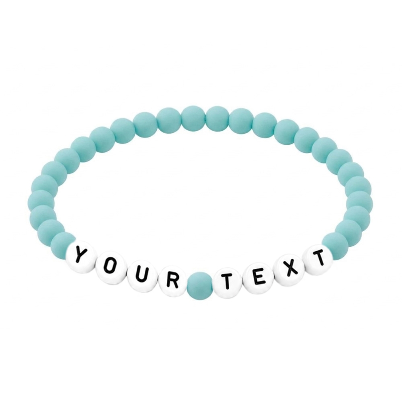 Pastel Aqua Matte 6mm Personalised Bracelet 609