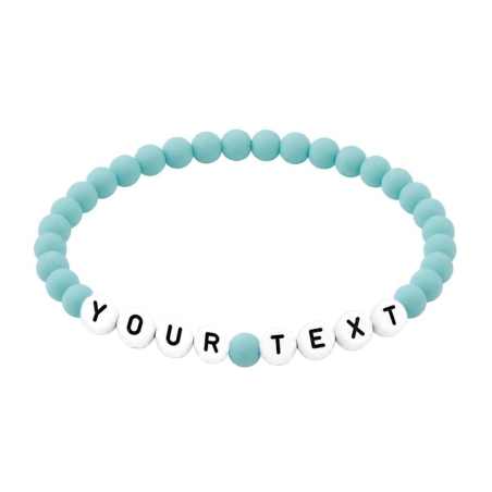 Pastel Aqua Matte 6mm Personalised Bracelet 609