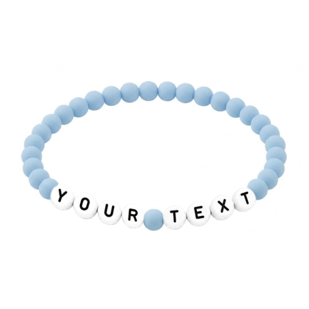 Powder Blue Matte 6mm Personalised Bracelet 610