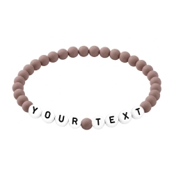 Taupe Matte 6mm Personalised Bracelet 613