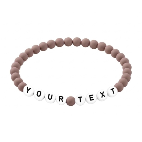 Taupe Matte 6mm Personalised Bracelet 613
