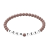 Taupe Matte 6mm Personalised Bracelet 613