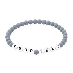 Slate Grey Matte 6mm Personalised Bracelet 614