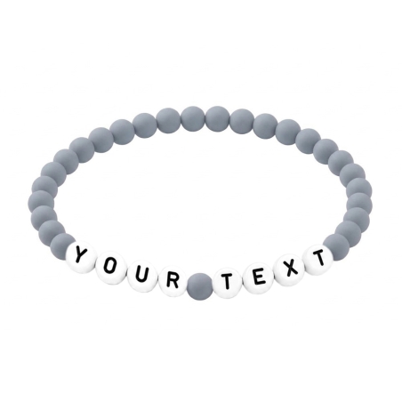 Slate Grey Matte 6mm Personalised Bracelet 614