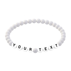 Snowdrop White Matte 6mm Personalised Bracelet 673