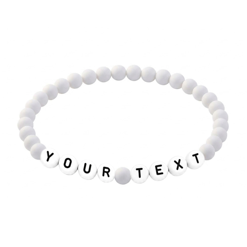 Snowdrop White Matte 6mm Personalised Bracelet 673