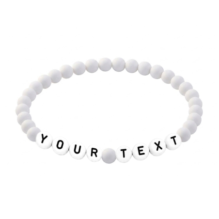 Snowdrop White Matte 6mm Personalised Bracelet 673