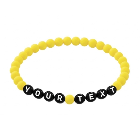 Primrose Yellow Matte personalised 6mm acrylic bead bracelet with custom lettering and soft yellow matte beads