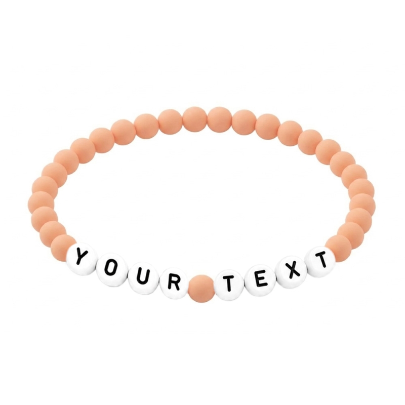 Cantaloupe Peach Matte 6mm Personalised Bracelet 675