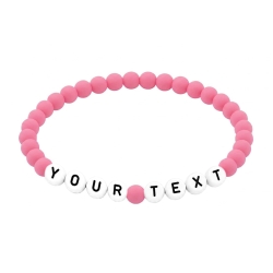 Poppy Pink Matte 6mm Personalised Bracelet 677