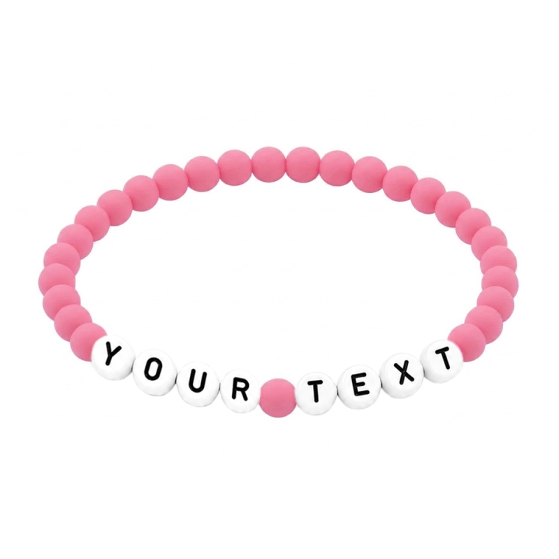 Poppy Pink Matte 6mm Personalised Bracelet 677