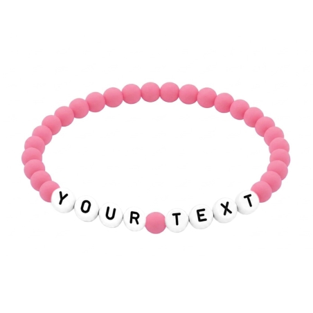 Poppy Pink Matte 6mm Personalised Bracelet 677