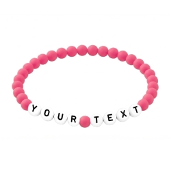 Hibiscus Pink Matte 6mm Personalised Bracelet 678