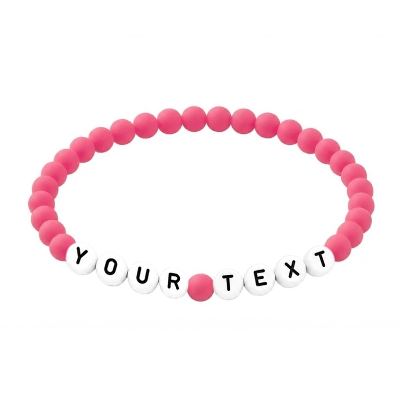 Hibiscus Pink Matte 6mm Personalised Bracelet 678