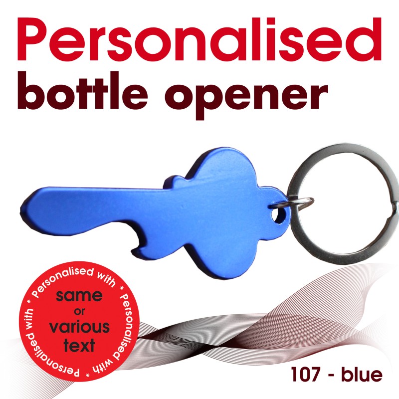 Key ring 107 blue (bottle opener)