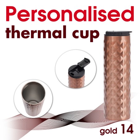 Travel mug 14 gold