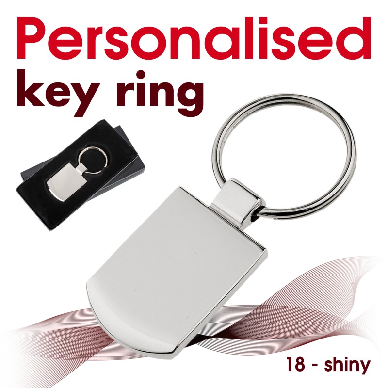 Personalised key ring with custom text and image Engraving side onesided