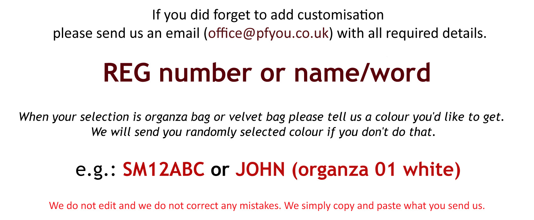 Personalised gifts