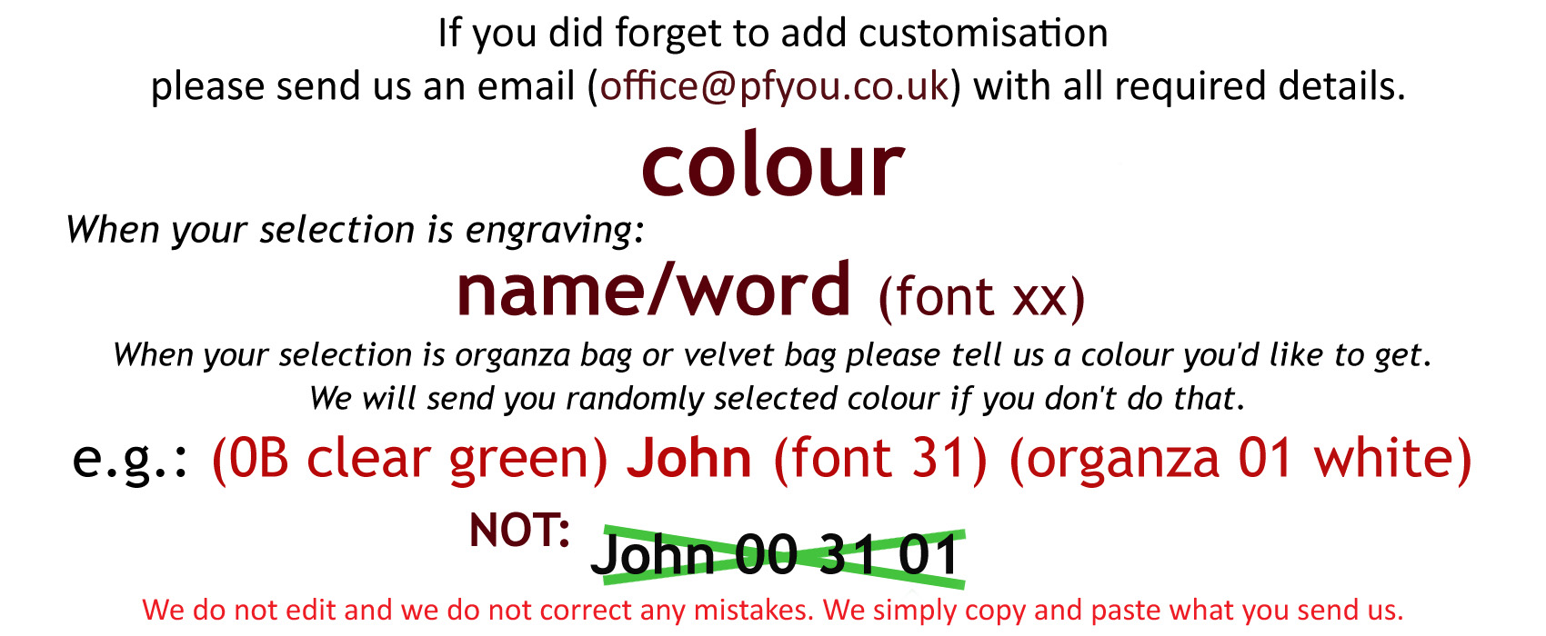 Personalised gifts